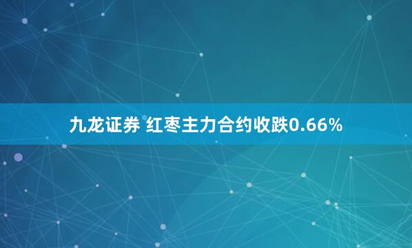 九龙证券 红枣主力合约收跌0.66%